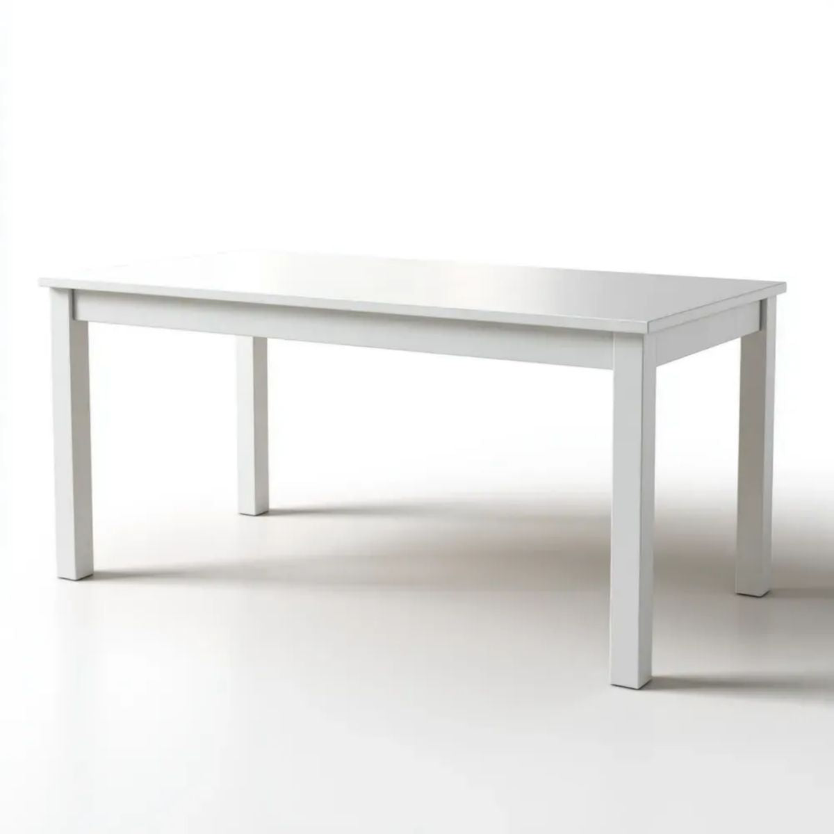 Biały prostokątny stół z MDF i litego drewna 120 x 75 x 74 cm