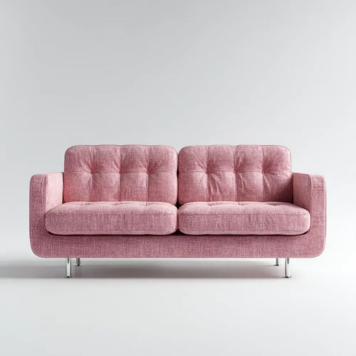 Dwuosobowa sofa różowa z tapicerką poliestrową, 180 × 85 × 82 cm