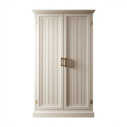Kremowa szafa dwudrzwiowa z płyty MDF 100 × 55 × 200 cm